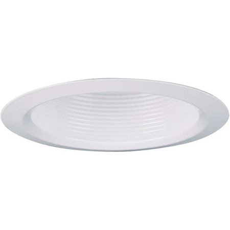 LITHONIA LIGHTING 4 in. Matte White Recessed Incandescent Baffle Shallow Full Reflector Trim 3B1MW R6